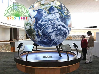Inflatable earth globe balloon for display suspended decoration
