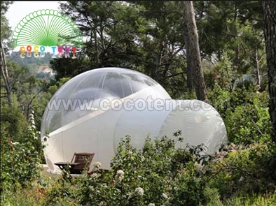 Inflatable Half Transparent Camping Bubble Tent with Tunnel and one Room