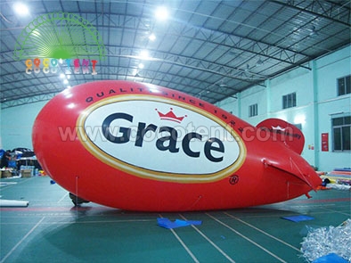 Advertising Inflatable Red Airship Helium Balloon with Full Printing for Celebration
