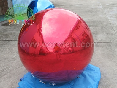 1M Red Inflatable Mirror Ball for Christmas Decorations