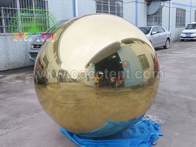 Giant inflatable gold mirror ball full color balloons for sale