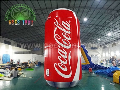 PVC Airtight Inflatable Red Coca Cola Can Bottle For Promotional