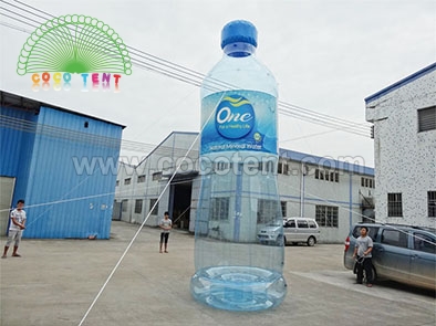 Advertising Giant 6M Inflatable transparent wate bottle for supermarket promotion