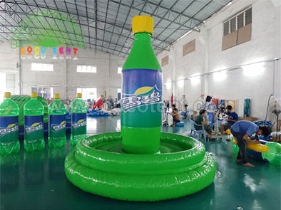Inflatable Sprite Kola Promotion Bottle Drink bottle with base for display