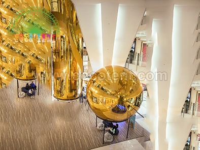 Inflatable Gold Mirror Ball for shopping mall decoration