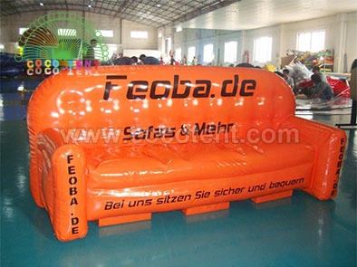 Durable Inflatable Orange PVC Air Sofa For Relax