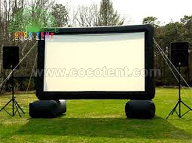 Outdoor inflatable water floating movie screen for advertising promotion