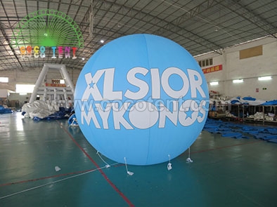 2m Inflatable Blue Balloon With Color Led Light