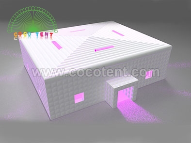 White Inflatable Cube Party Tent with LED Light