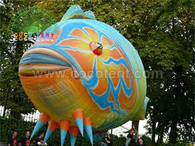 Hot sale 4M inflatable flying fish for advertising inflatable shark